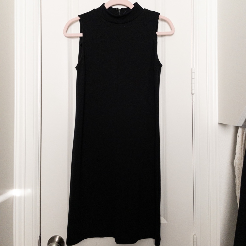 Black high neck dress